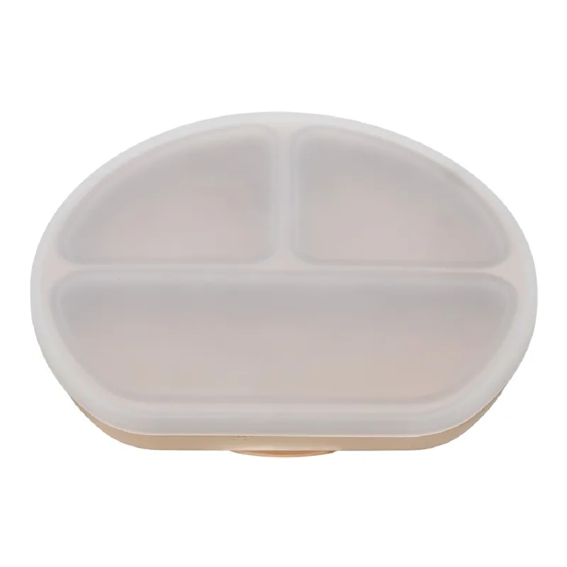 Farfurie din silicon cu capac, 6 luni+, Bubble Beige, Appekids — preț și oferte