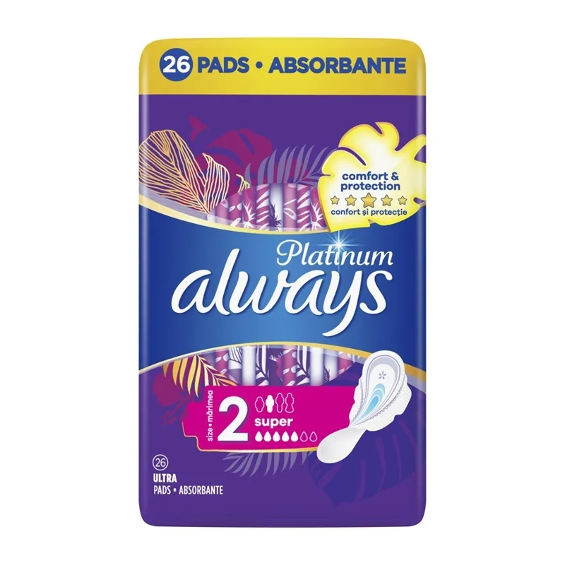 Absorbante Platinum Super, 26 bucati, Always — preț și oferte