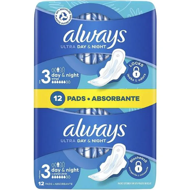 Absorbante Ultra Night, 12 bucati, Always — preț și oferte