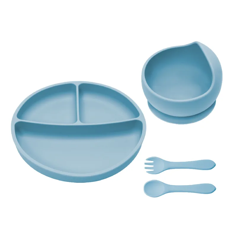 Set pentru diversificare din silicon Basic, Aqua Blue, Appekids — preț și oferte