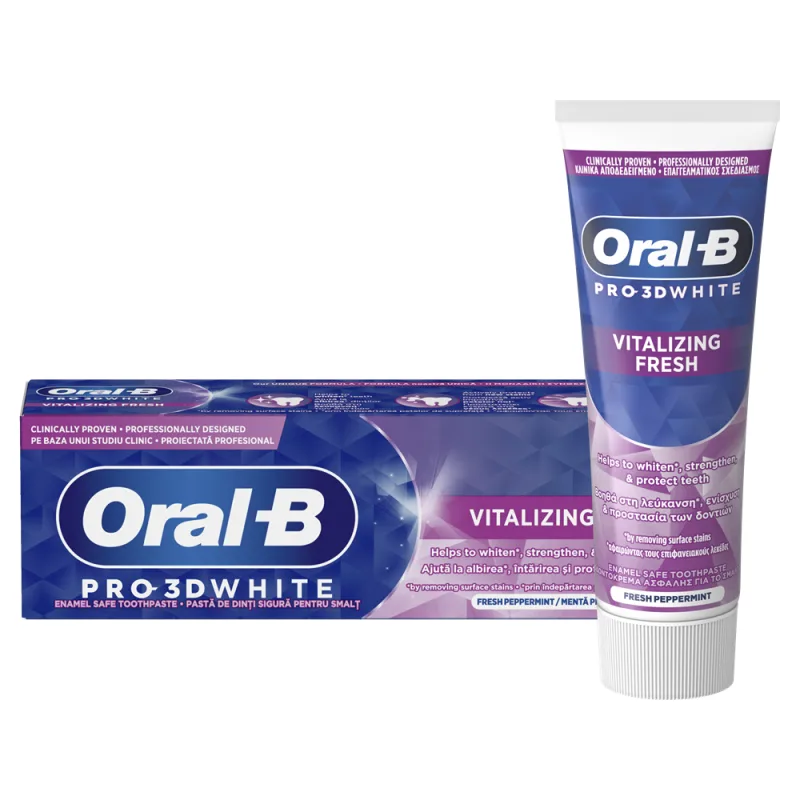 Pasta de dinti Pro 3D White Vitalizing Fresh, 75ml, Oral-B — preț și oferte
