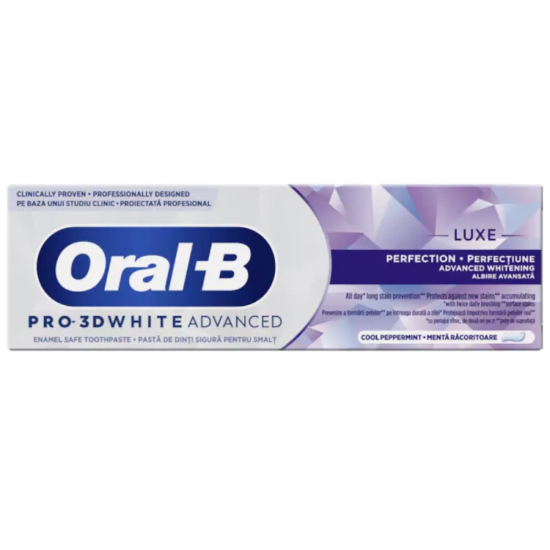Pasta de dinti Pro 3D White Advanced Luxe Perfection, 75ml, Oral-B — preț și oferte