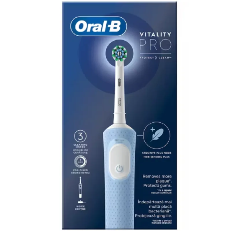 Periuta electrica cu 3 programe si 1 capat de periaj Oral B Pro Curatare 3D Albastru, 1 bucata, Oral-B — preț și oferte