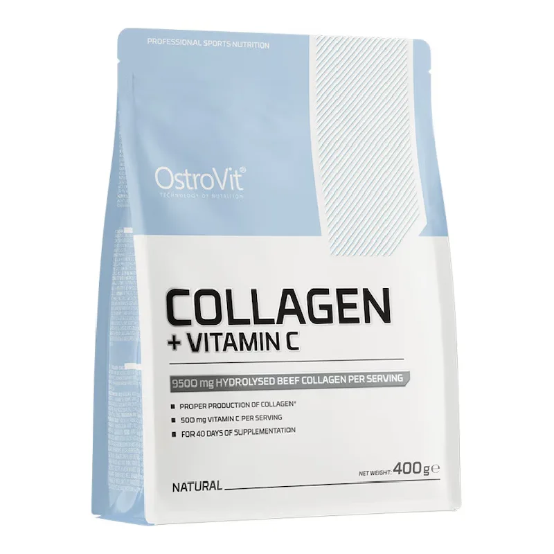Colagen cu Vitamina C, Natural, 400 g, OstroVit — preț și oferte
