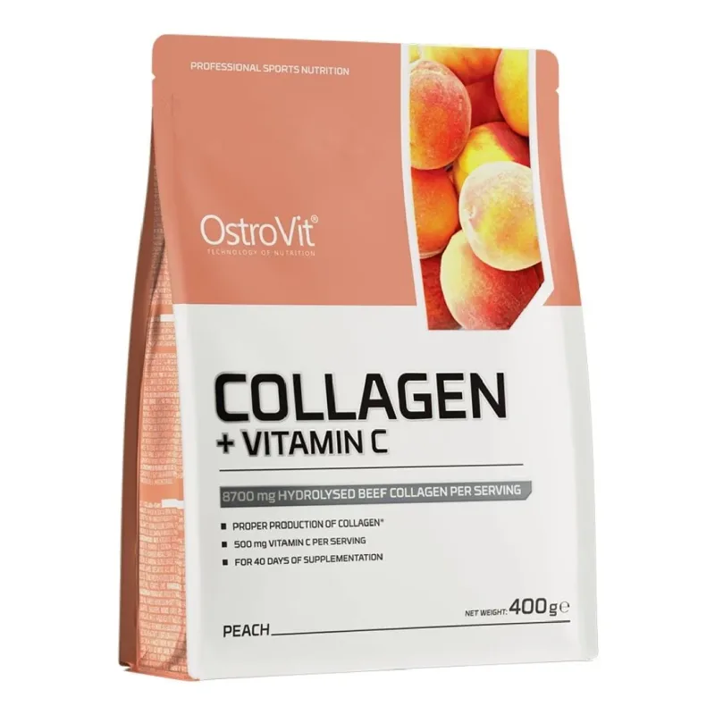 Colagen cu Vitamina C, aroma de piersica, 400g, OstroVit — preț și oferte