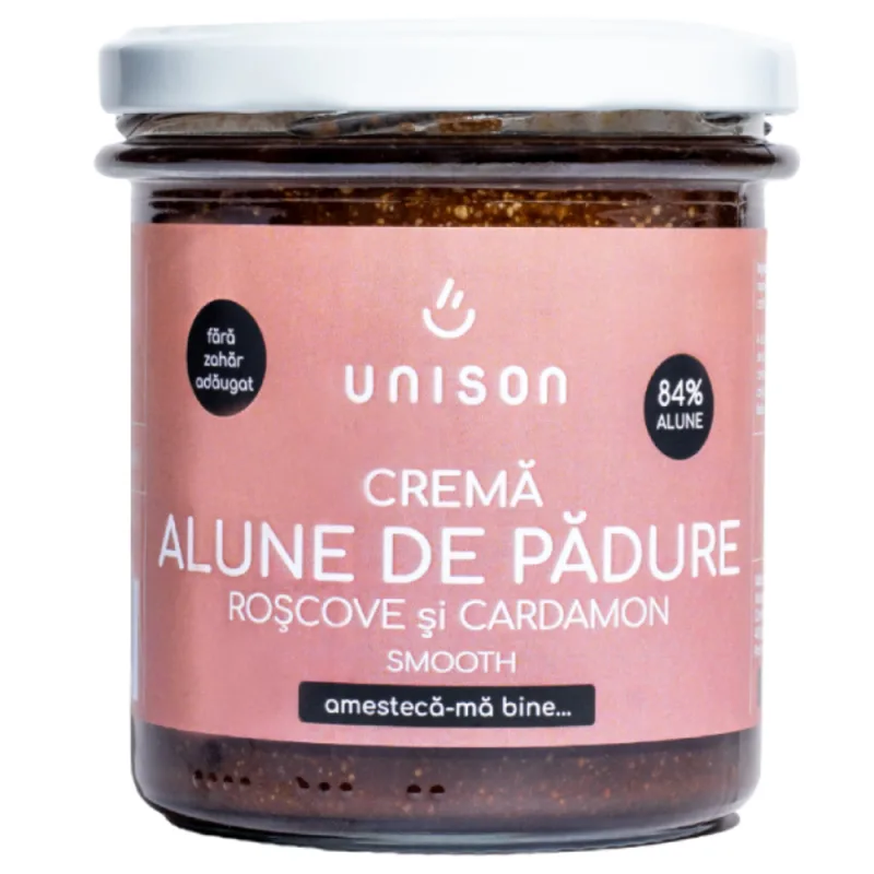 Crema de alune de padure cu roscove fara zahar, 300g, Unison — preț și oferte