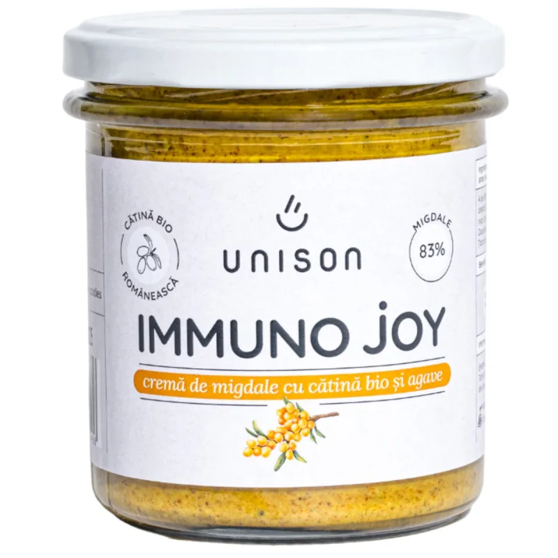 Crema de migdale cu agave si catina Bio Immuno Joy, 300g, Unison — preț și oferte