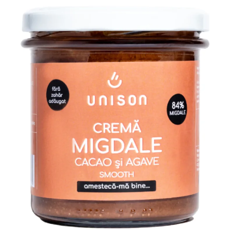 Crema de migdale cu cacao fara zahar, 300g, Unison — preț și oferte