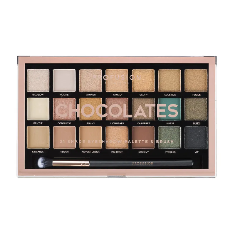 Paleta de farduri cu 21 nuante + Pensula Chocolates, Profusion Cosmetics — preț și oferte