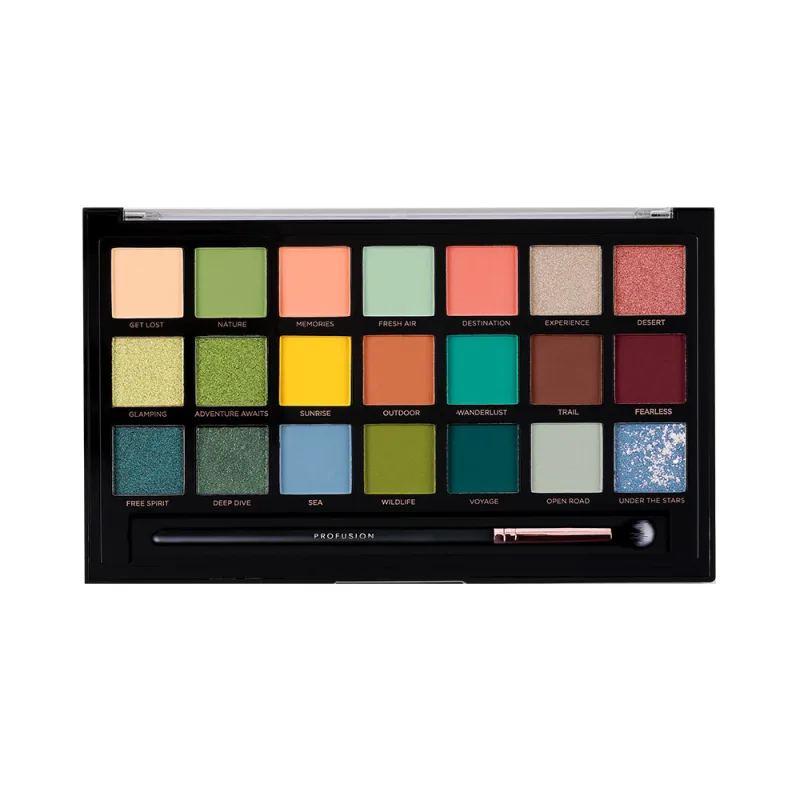 Paleta de farduri vegane cu 21 nuante Adventurous + Pensula, Profusion Cosmetics — preț și oferte