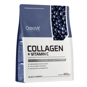 Colagen cu Vitamina C, aroma de coacaze negre, 400g, OstroVit