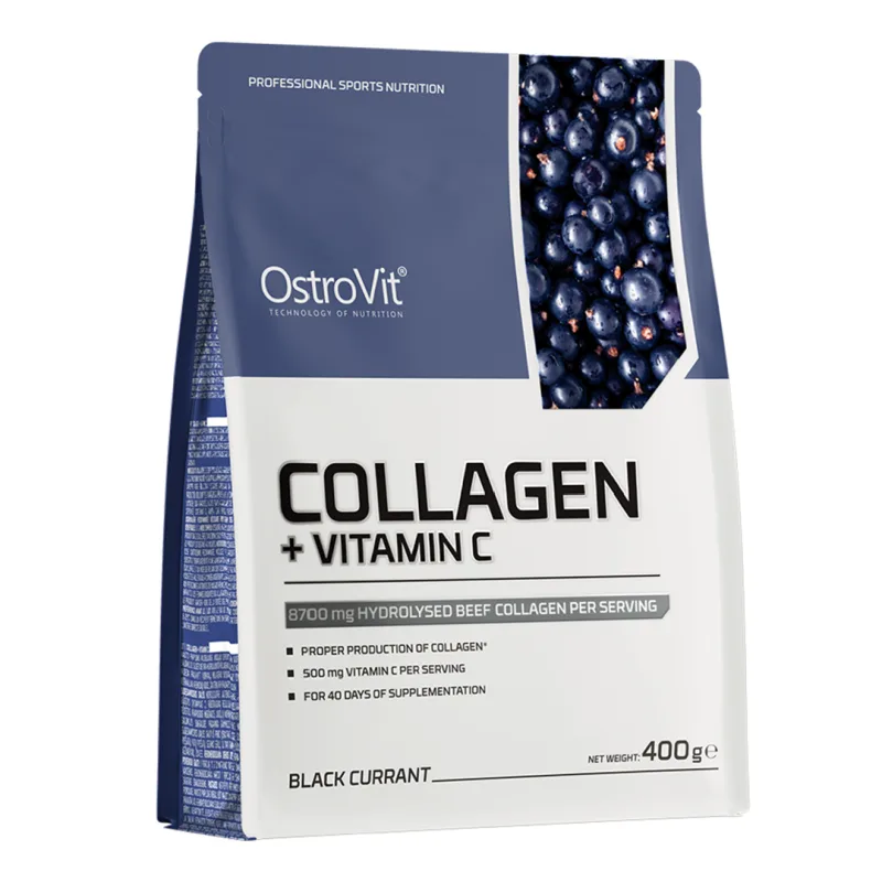 Colagen cu Vitamina C, aroma de coacaze negre, 400g, OstroVit — preț și oferte