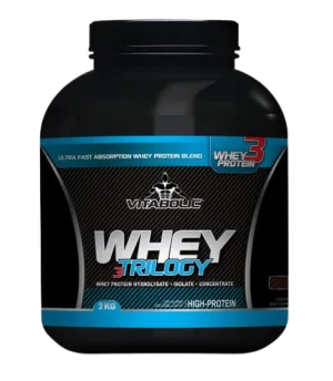 Whey Trilogy Standard cu aroma de Capsuni, 2kg, Vitabolic