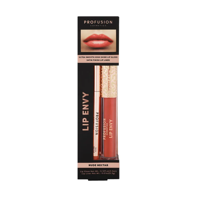 Set Luciu de buze ultra neted si lucios 3.5ml + Creion pentru buze cu finish satinat 0.3g Lip Envy Nude Nectar, Profusion Cosmetics — preț și oferte