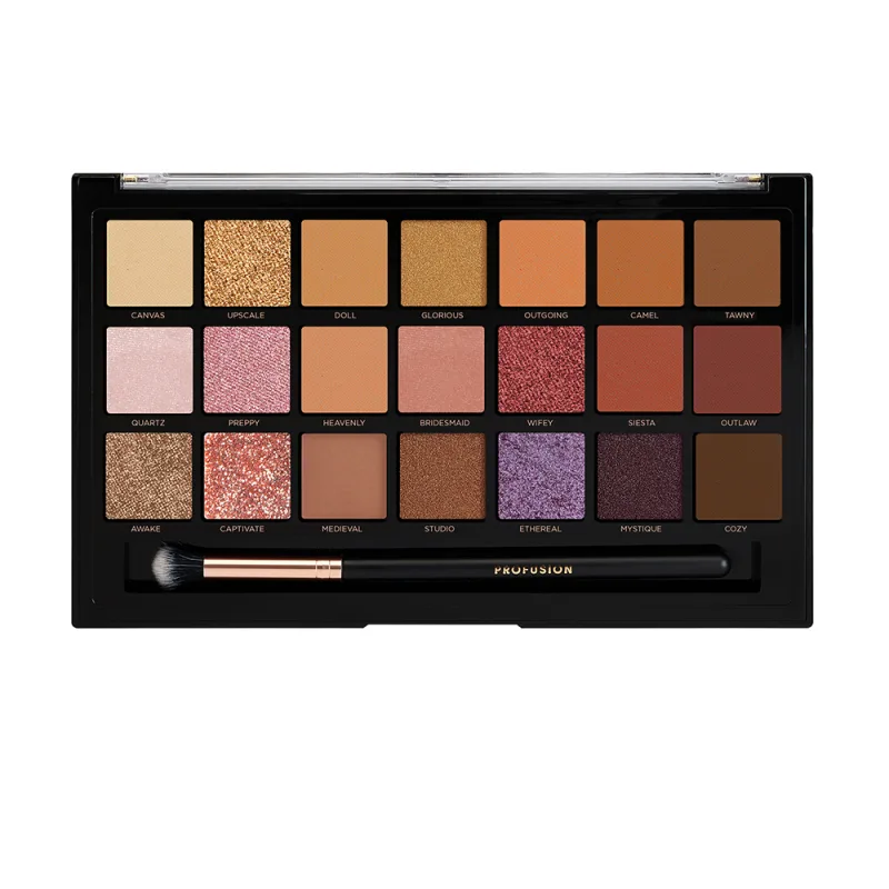 Paleta de farduri cu 21 nuante + Pensula Nude Bliss Eyeshadow, Profusion Cosmetics — preț și oferte