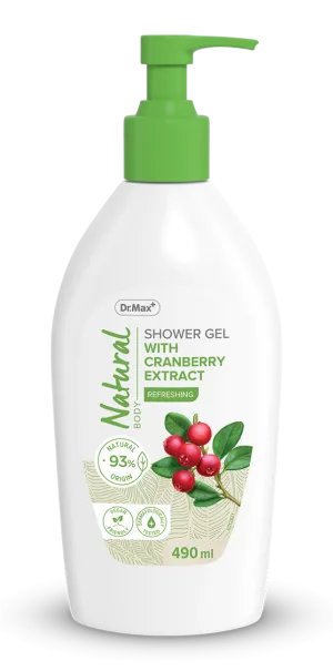 Dr. Max Natural Gel de dus cu merisoare, 490ml