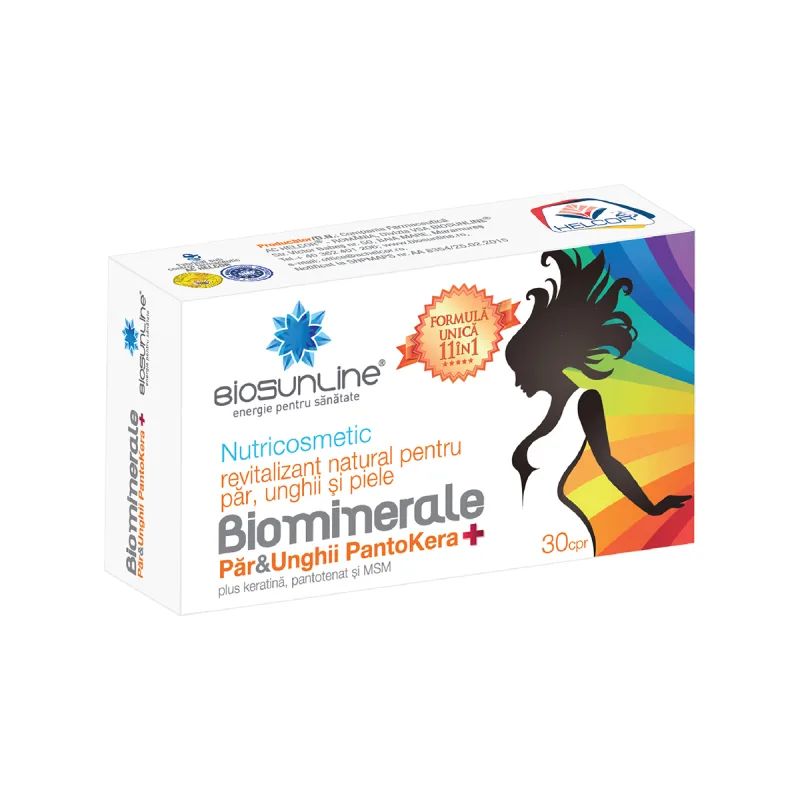 Biominerale Par & Unghii PantoKera+, 30 capsule, BioSunLine — preț și oferte