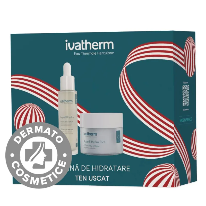 Pachet Ser Aquafil Hydra 30ml + Crema Aquafil Hydra Rich 50ml, Ivatherm — preț și oferte
