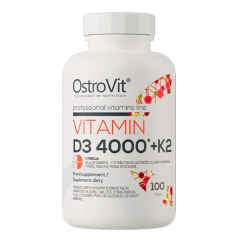 Vitamina D3 4000IU Si Vitamina K2, 100 tablete, OstroVit — preț și oferte