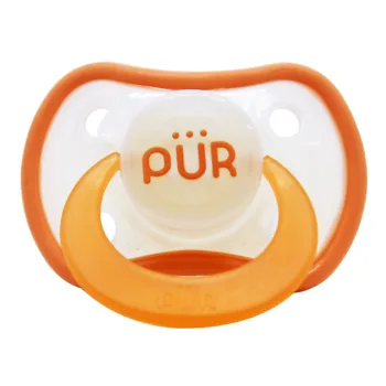 Suzeta ortodontica din silicon +6 luni portocaliu, 1 bucata, PUR — preț și oferte