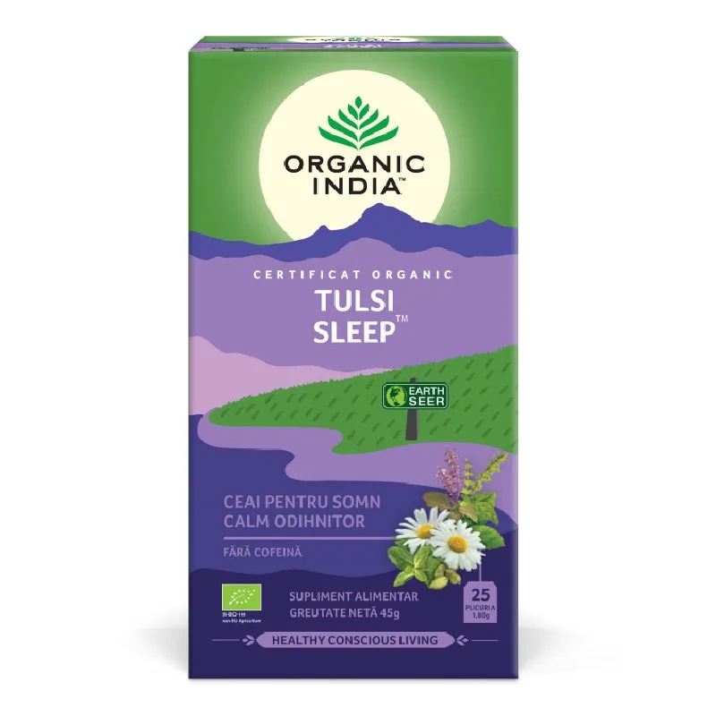 Ceai Bio Tulsi Sleep, 25 plicuri, Organic India — preț și oferte