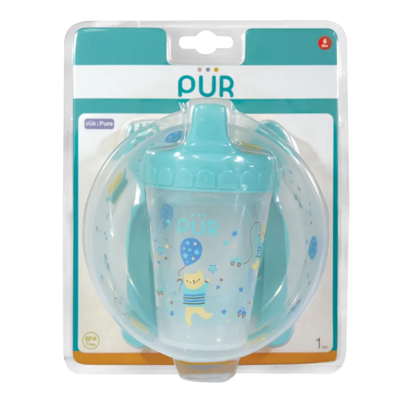 Set pentru masa bol cu tacamuri si cana verde +6, 1 bucata, PUR — preț și oferte