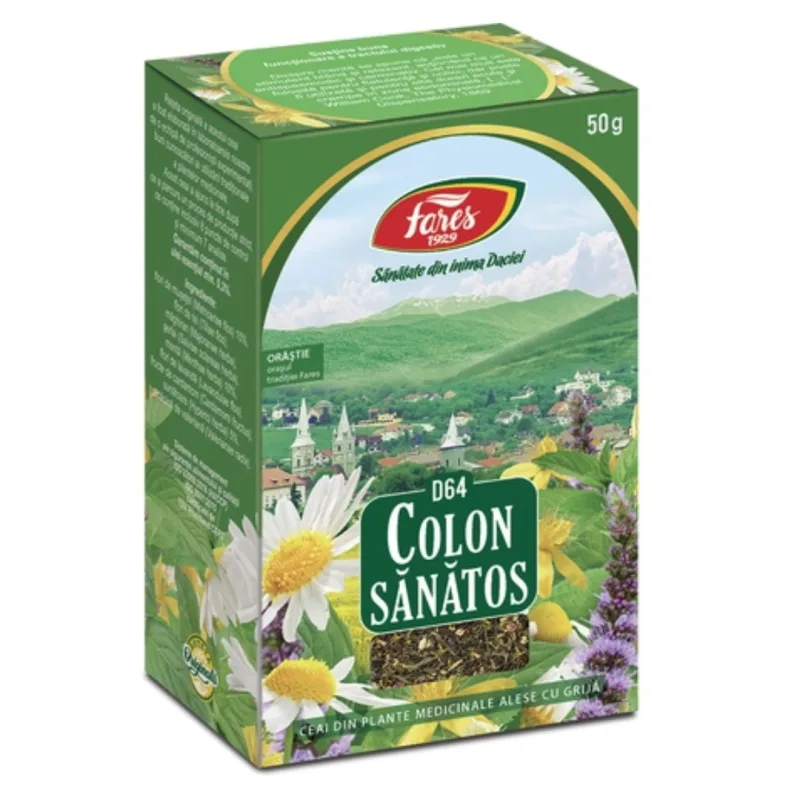 Ceai Colon Sanatos, D64, 50 g, Fares — preț și oferte