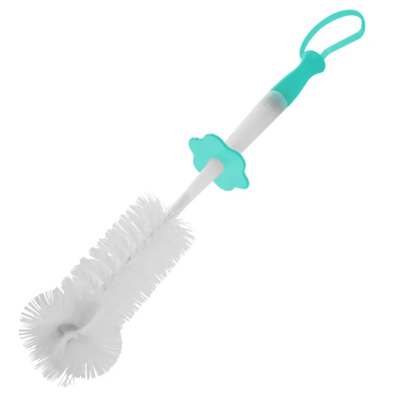 Set perie pentru curatarea biberonului si tetinei cu suport albastru, 1 bucata, PUR — preț și oferte
