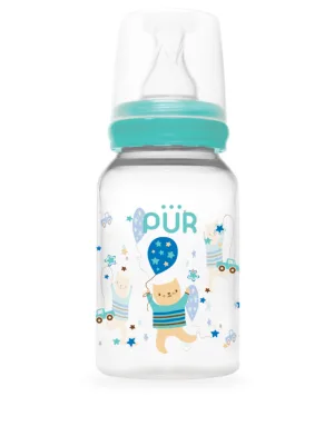 Biberon cu desen verde 0-3 luni, 125ml, PUR