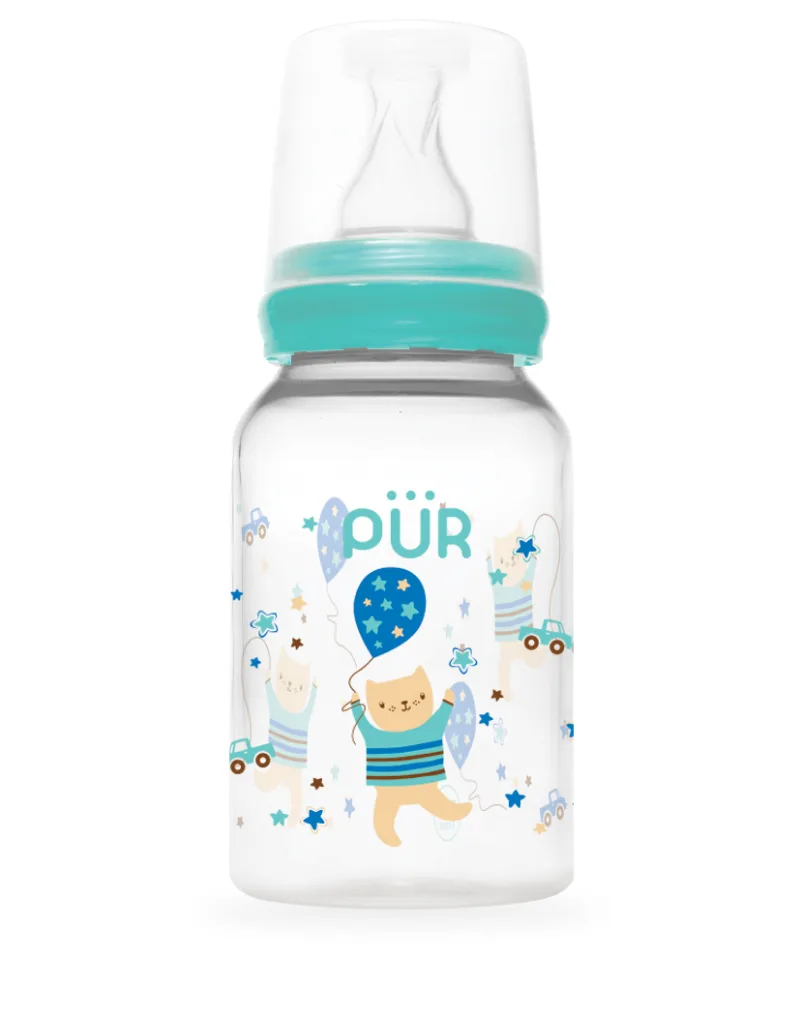 Biberon cu desen verde 0-3 luni, 125ml, PUR — preț și oferte