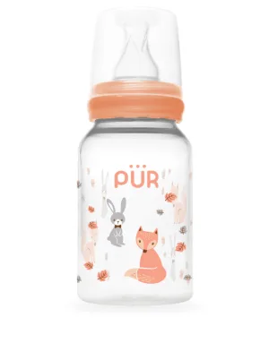 Biberon cu desen piersica 0-3 luni, 125ml, PUR