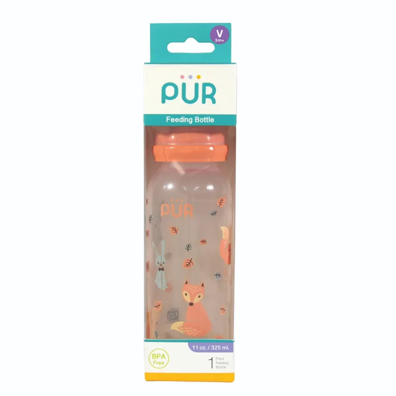 Biberon cu desen piersica +3 luni, 325ml, PUR — preț și oferte