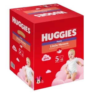 Scutece-chilotel Pants Box Marimea 5 pentru fetite de 12-17kg, 68 bucati, Huggies
