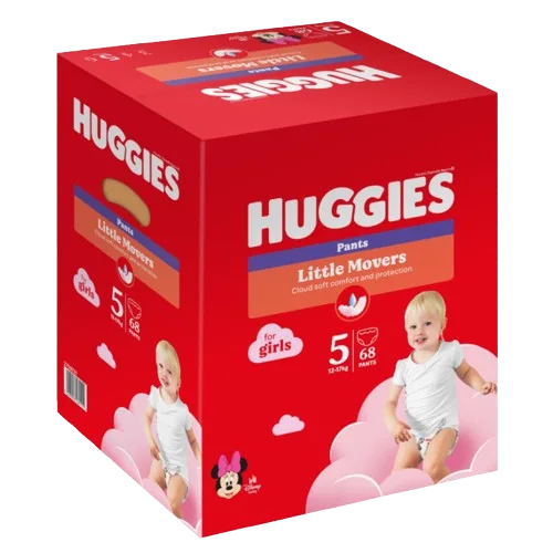 Scutece-chilotel Pants Box Marimea 5 pentru fetite de 12-17kg, 68 bucati, Huggies — preț și oferte