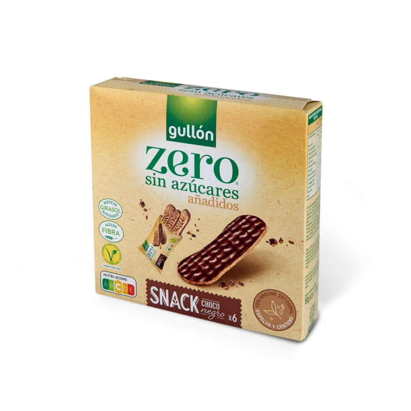 Biscuiti integrali cu glazura de ciocolata neagra fara zahar, 6x25g, Gullon — preț și oferte