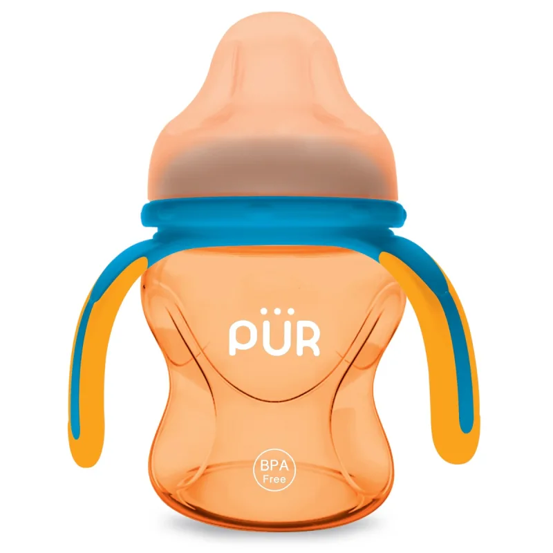 Cana cu prindere multipla +6 luni Portocaliu, 150ml, PUR — preț și oferte