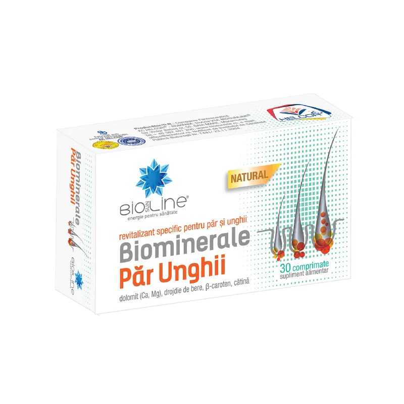 Biominerale pentru par si unghii, 30 tablete, BioSunLine — preț și oferte