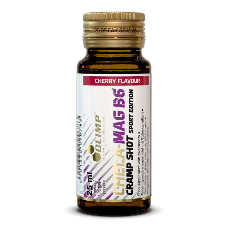 Magneziu lichid cu vitamina B6 Chela-Mag B6 Shot cu aroma de cirese, 25ml, Olimp Sport Nutrition — preț și oferte