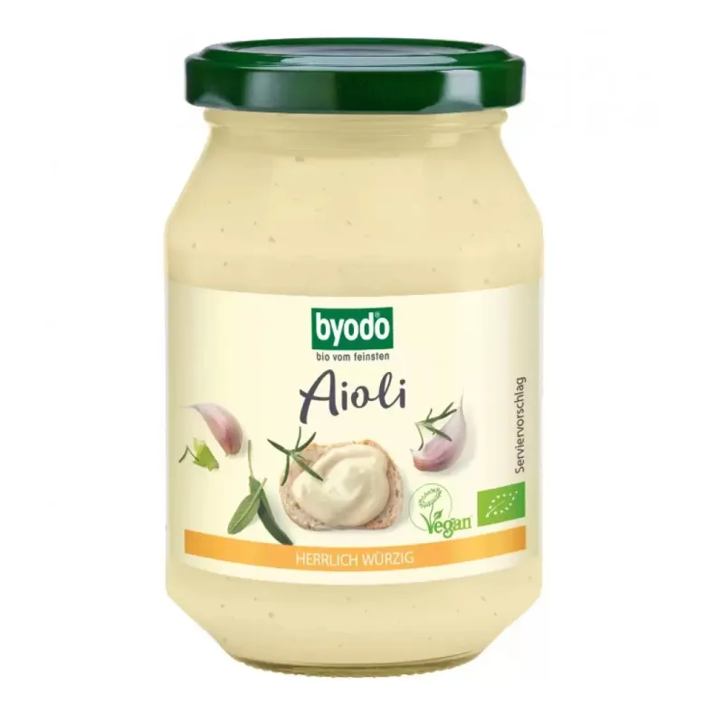 Maioneza aioli Eco cu usturoi vegan fara gluten, 250ml, Byodo — preț și oferte