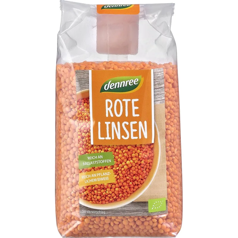 Linte eco rosie boabe, 500g, Dennree — preț și oferte