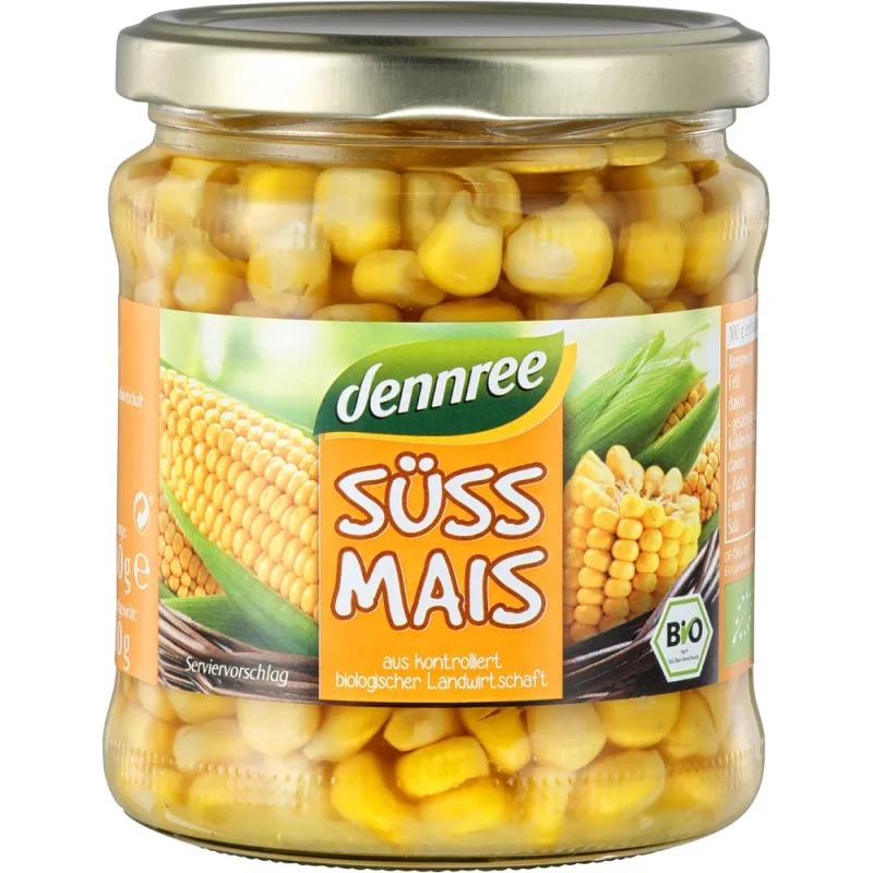 Porumb eco dulce la borcan, 330g, Dennree — preț și oferte