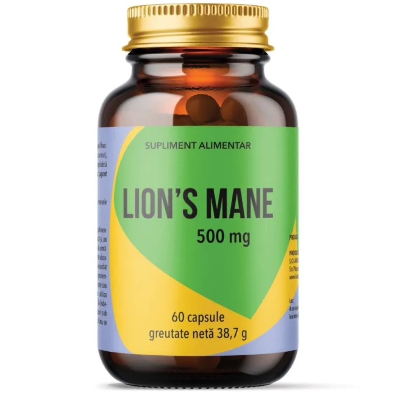 Lion's Mane 500mg, 60 capsule, Laboratoarele Remedia — preț și oferte