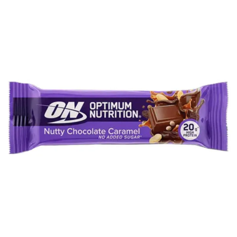 Baton proteic cu ciocolata caramel si nuci, 70g, Optimum Nutrition — preț și oferte