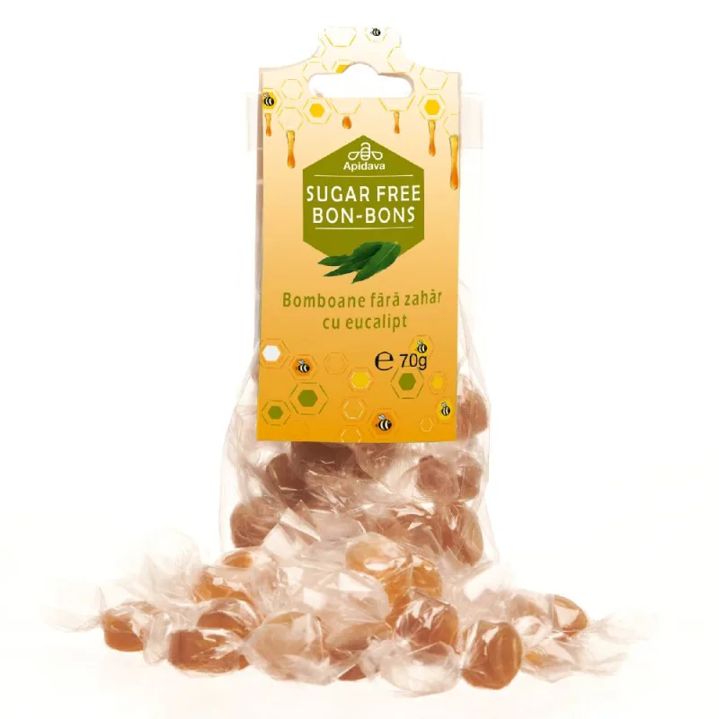 Bomboane balsamice fara zahar cu eucalipt, 70g, Apidava Apidava Cosmetic Line — preț și oferte