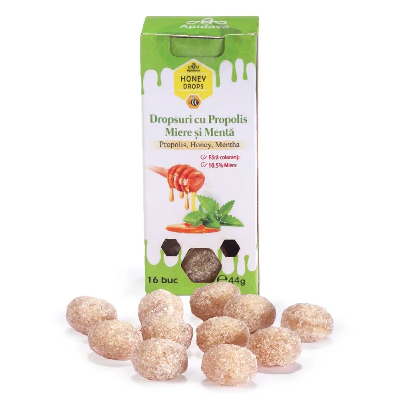 Dropsuri supermentolate cu miere propolis, 44g, Apidava Apidava Cosmetic Line — preț și oferte