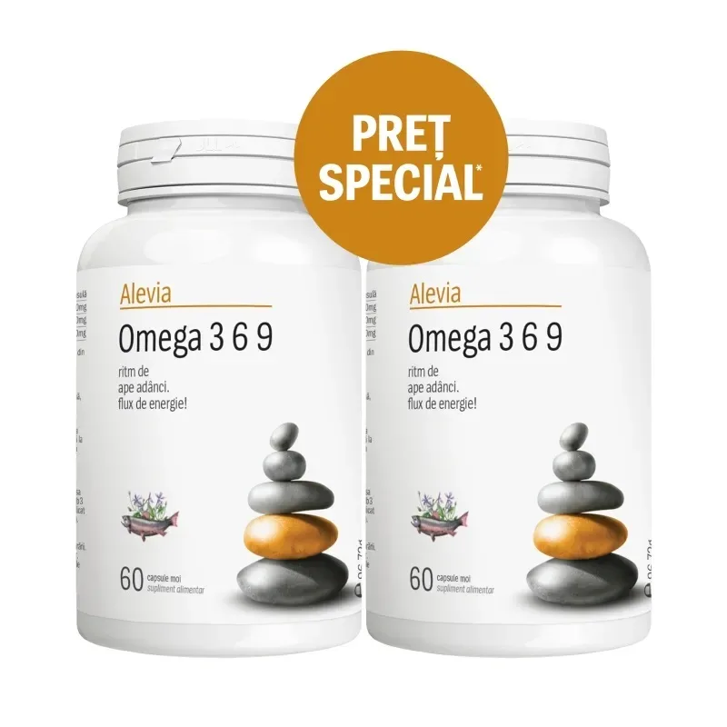 Pachet Omega 3 6 9, 2 x 60 capsule, Alevia — preț și oferte