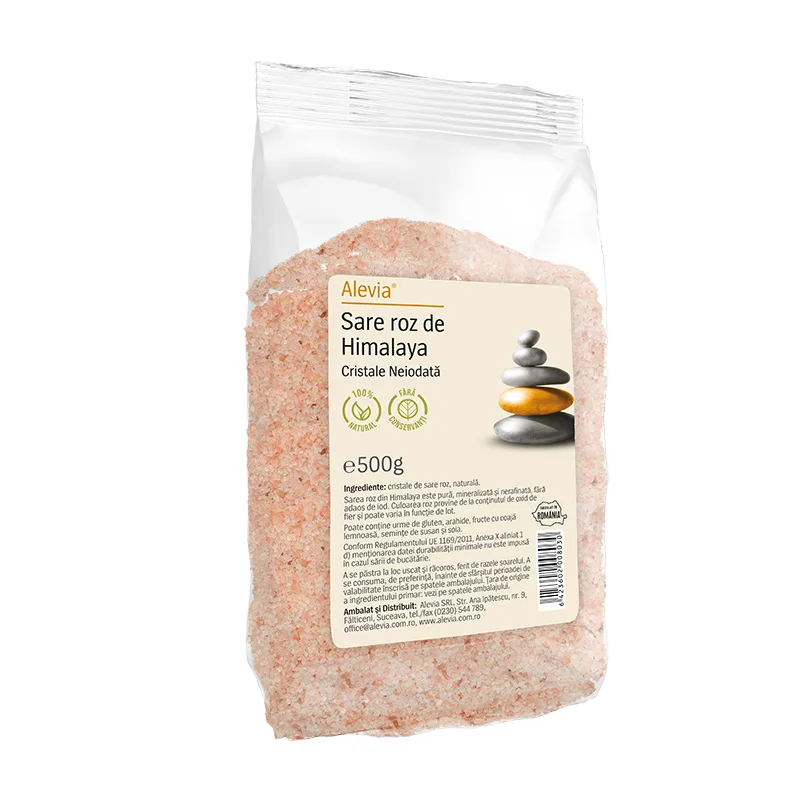 Sare roz de Himalaya cristale, 500g, Alevia — preț și oferte