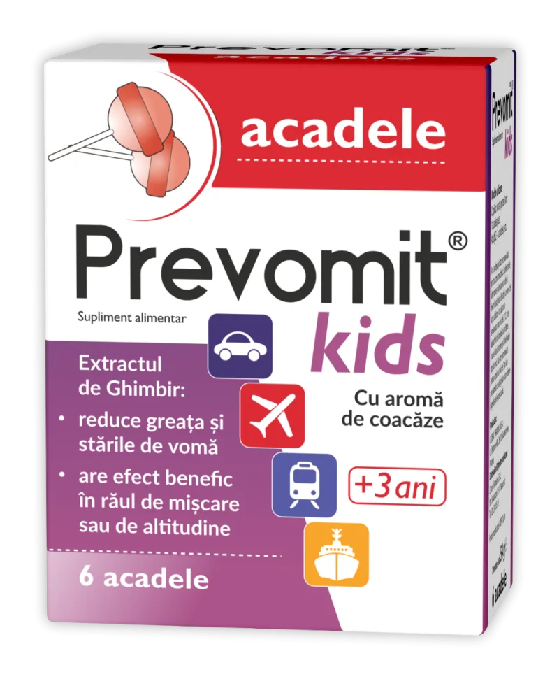 Prevomit kids acadele cu aroma de coacaze, 6 bucati, Zdrovit — preț și oferte