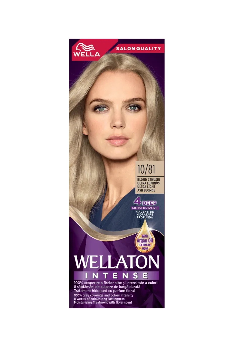 Vopsea de par permanenta Blond Cenusiu 10.81 Wellaton, 110ml, Wella — preț și oferte