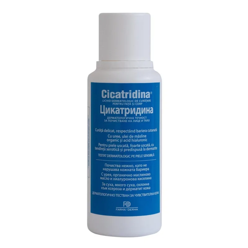 Cicatridina Lichid dermatologic de curatare pentru fata si corp, 250ml, Naturpharma — preț și oferte
